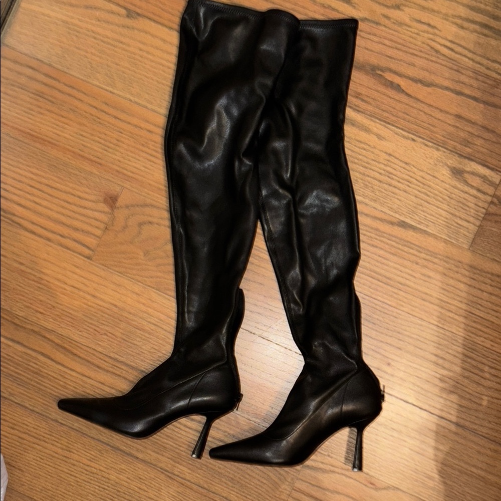 Mango Sleek Black Over-the-Knee Boots